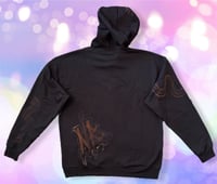 Image 2 of “NOCTURNAL” CUSTOM BLEACH PAINTED ZIP HOODIE LARGE