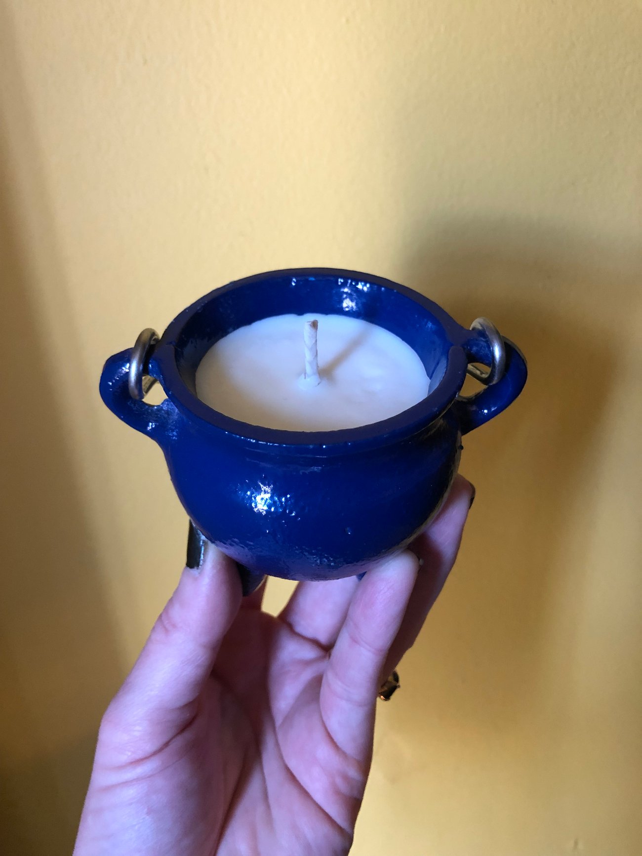 Blue Cauldron Candle Lavender & Rosemary The Mandrake Fine Art & Botanica