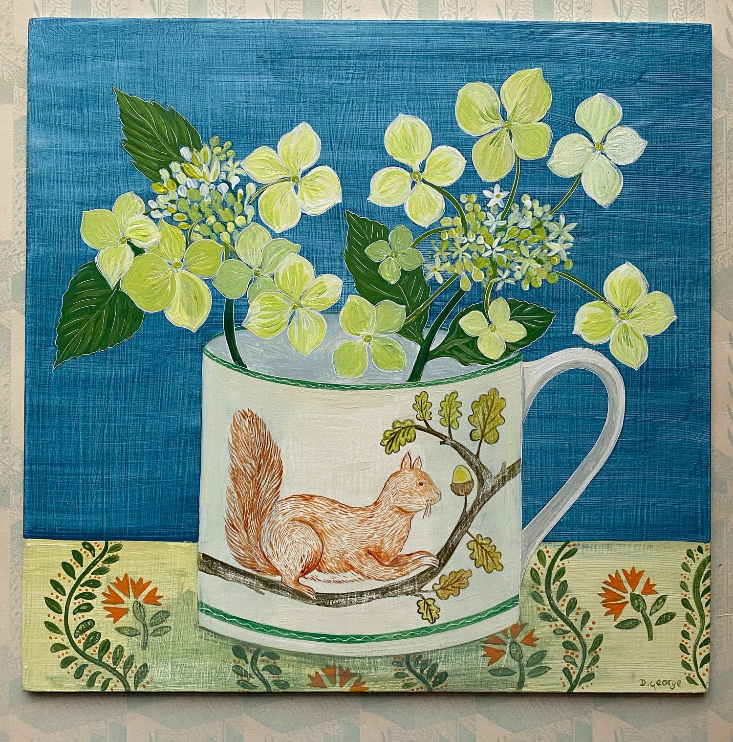Image of Squirrel cup and Hydrangea