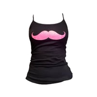 Image 1 of black mustachio cami S-XL