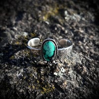 Image 1 of Single Emerald Variscite cuff- 5.25”