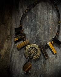 Tigerseye Sri Yantra necklace 