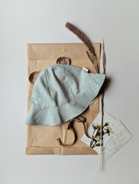 Image 1 of Linen Sunhat with little bear ears
