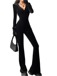 Image 3 of Bodycon Velvet Jumpsuit