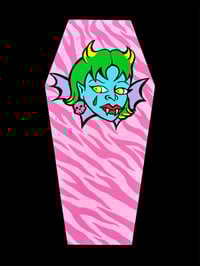 Image 1 of Vamp Girl Handpainted Coffin