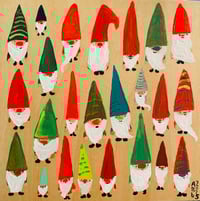 Image 1 of 2025 Xmas Gnomes Original Painting 