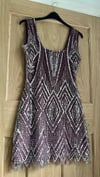 Art Deco luxurious beaded mauve dress