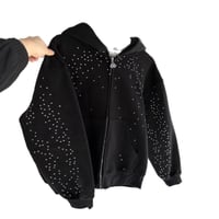 Image 5 of Black Gothic Zip-up Hoodie, A Streetwear Sweatshirt for Men and Women. A Casual Outerwear Perfect fo