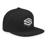 Image 3 of Monogram Snapback Hat - Black
