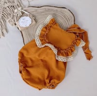 Image 1 of Boho photoshooting girls bodysuit | Giuseppina romper 12 months | orange