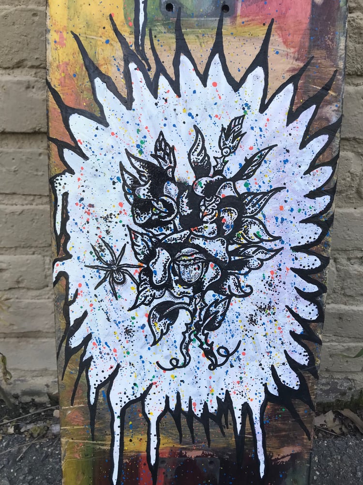 Image of FLOWER POWER HAND PAINTED SKATE DECK