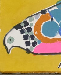 Image 2 of Lemon yellow monoscreenprint of a pigeon 