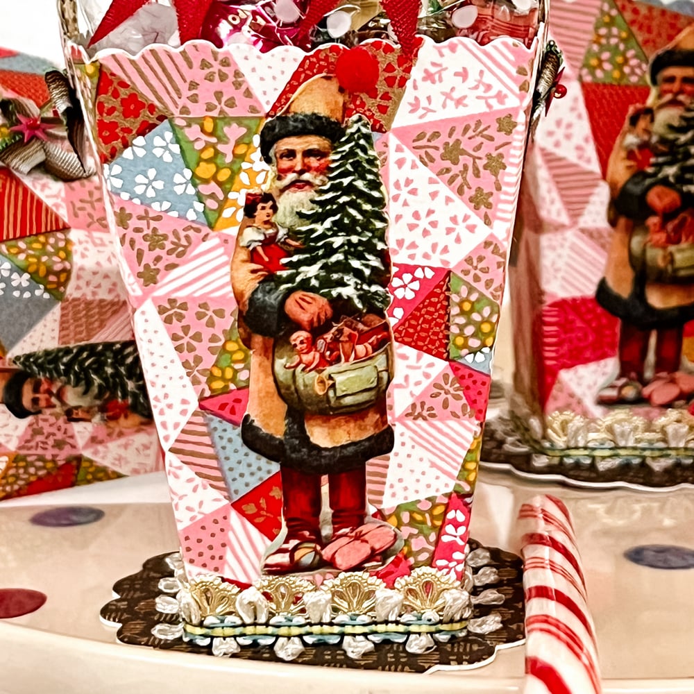 Image of Patchwork Santa Basket