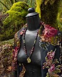 Image 2 of Aggie Maroon Jade and obsidian necklace 