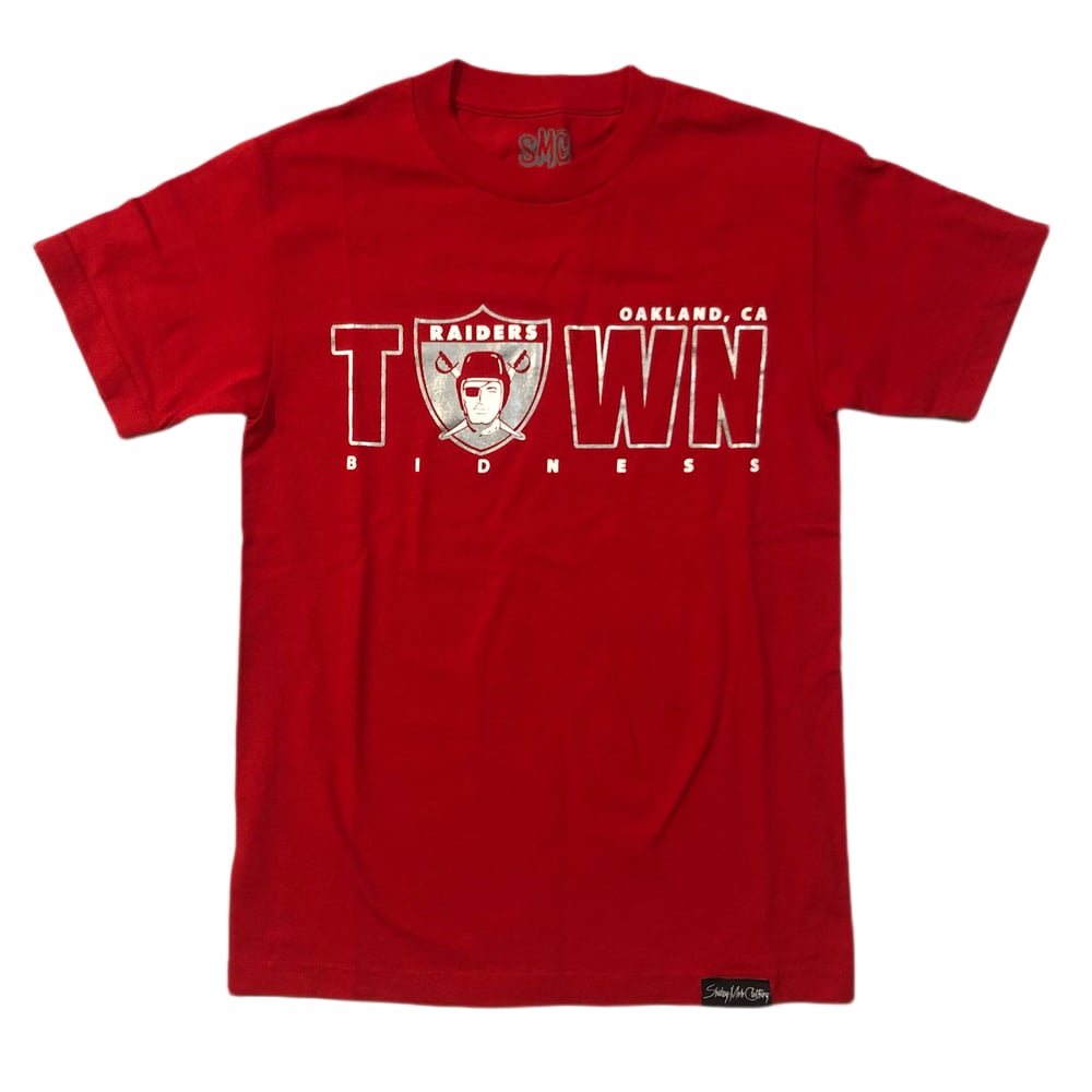 Image of Town Bidness Raider Edition shirt (Red/Silver)