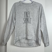 Image 2 of RAE DUNN free spirit crew neck heather gay long sleeve sweatshirt 