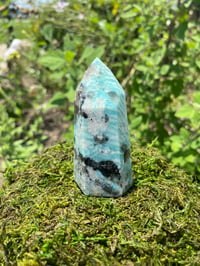 Image 2 of Amazonite and Smokey Quartz Obelisk 