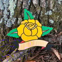 Image of "Yellow Custom Rose" Wood Cut 