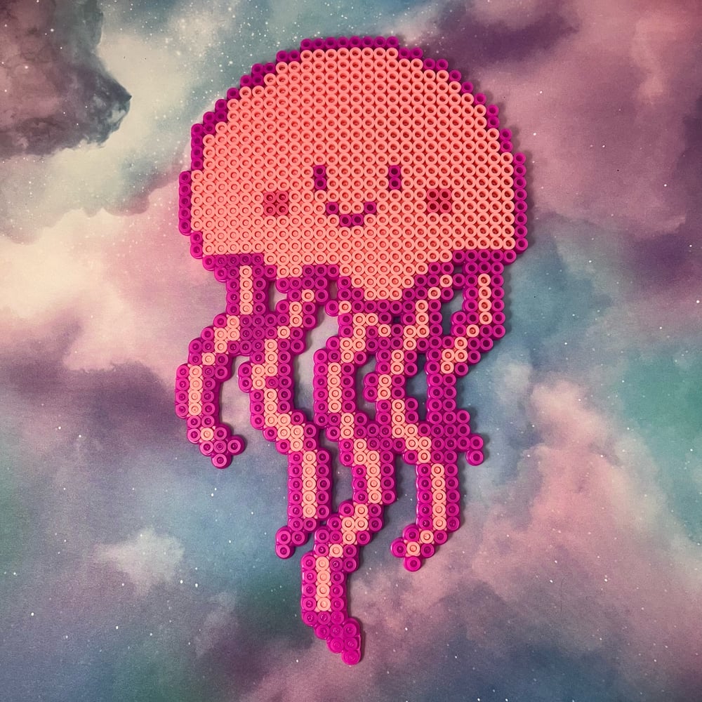 Image of Jellyfish Perler Kandi Wall Decor