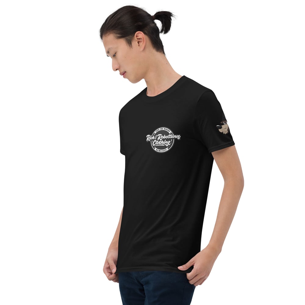 Rich and Rebellious badge Short-Sleeve Unisex T-Shirt