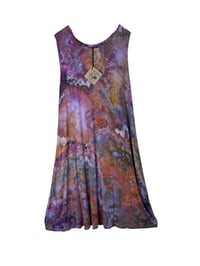 Image 2 of XXL Jersey Knit Pocket Tank Dress in Earthy Watercolors Ice Dye