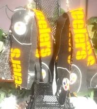 Image 2 of Steelers tassel earrings 