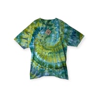 Image 1 of XL Adult Combed Cotton Tee in Sublime Spiral Ice Dye
