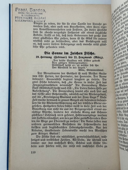 Image of Original Book from Library of Franz Bardon - Wehrmann: Sonne und Mensch (1927)