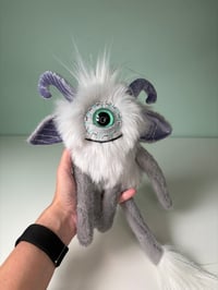 Image 4 of Happy Weighted Cyclops Monster - Light Gray