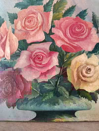 Image 4 of Peinture ancienne, bouquet de roses 