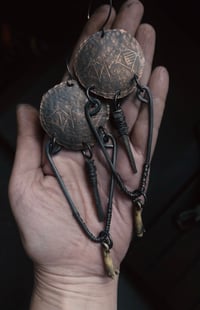 Image 1 of Relic hammered copper earrings 