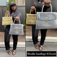 Image 2 of Metallic handle handbag
