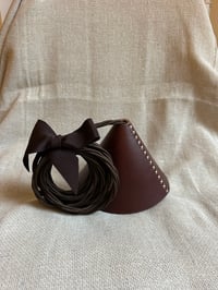 Image 1 of Bordeaux leather pendant light complete 