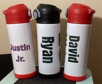 Image 2 of Custom 12 oz kids Stainless Steel Sippy Straw Tumbler 