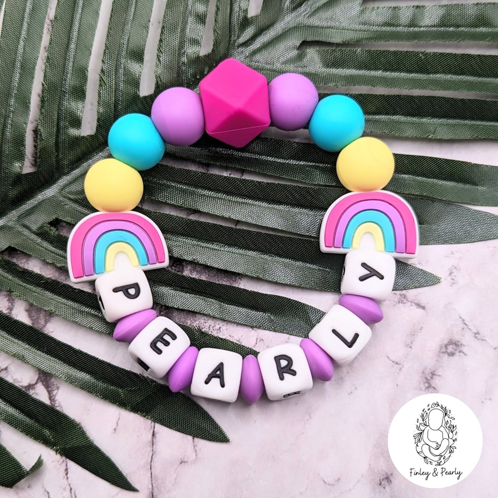 TEETHING RING: Rainbow Charm