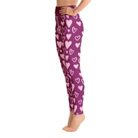 Image 4 of PINK HEARTS YOGA LEGGINGS 