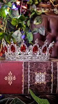 Image 1 of 👑The Armored Kingdom Ruby Red Queens Crown (Silver)