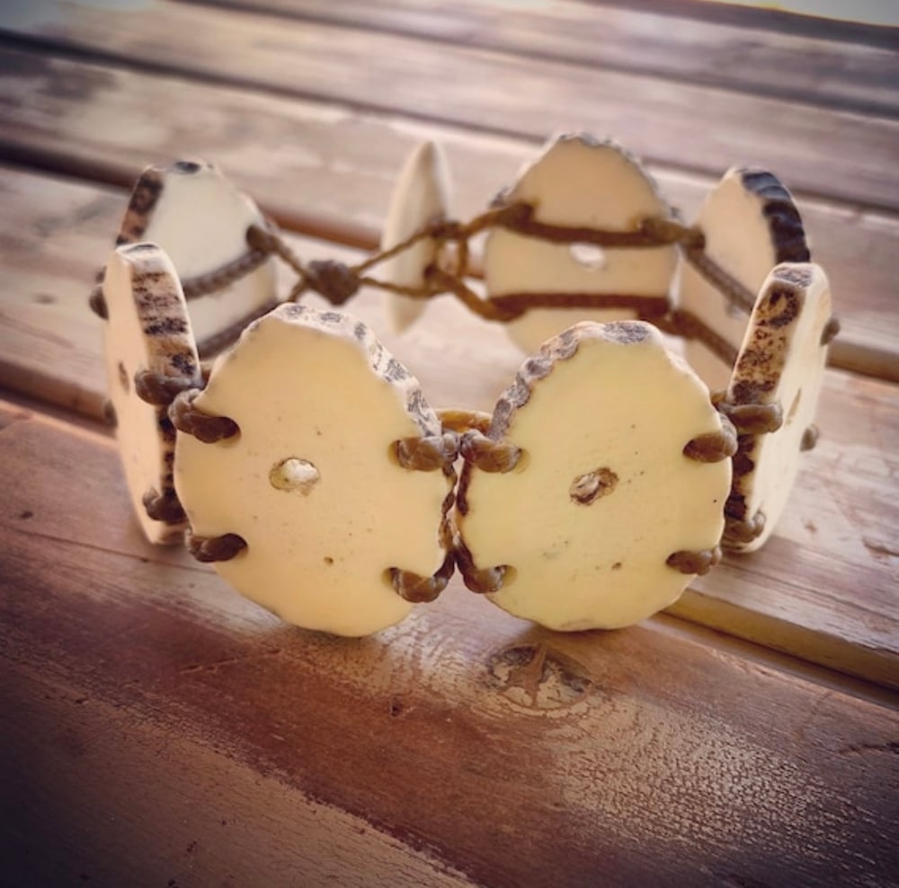 Image of Axis deer antler shed laced bracelet