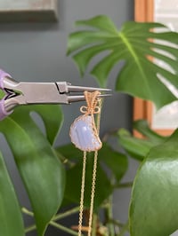 Image 5 of Gold Blue Lace Agate Moon Crystal Necklace