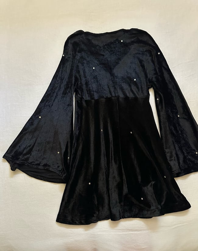 70s Betsey Johnson Alley Cat rare studded angel sleeve dress