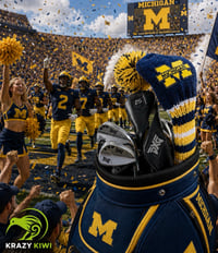 Image 1 of Michigan Wolverines College Football Golf Club cover Handknit 