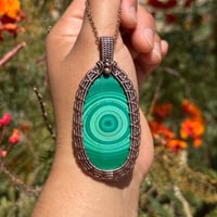 Image 1 of Woven Border Malachite Pendant 💚