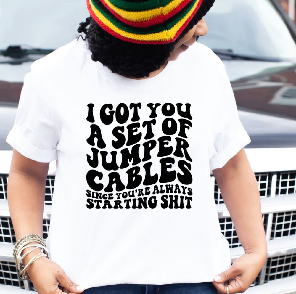 Image of Jumper cable unisex tee