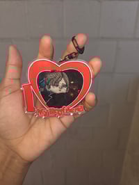Image 1 of I LOVE MY BF LEON KENNEDY KEYCHAINS