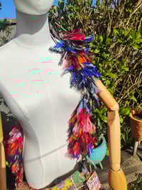 Image 5 of FRILL body cross Sari bag with ruffle -large detachable strap- Hamsa Hand 2