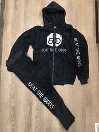 Image 1 of Black Super plush fleece BEAT THE ODDS set