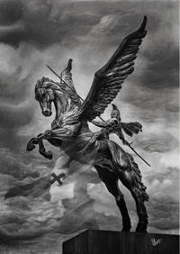 Image 1 of Pegasus and Bellerophon - limited edition Hahnemüle print