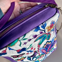 Image 3 of Beautiful Butterfly Zippertop Canvas Crossbody Purse