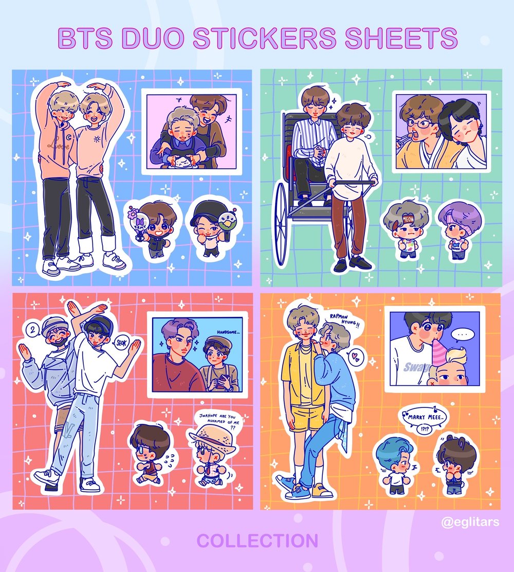 PREORDER ] BTS DUO STICKERS SHEETS COLLECTION