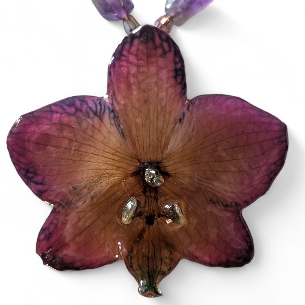 Image of OOAK Amethyst & Orchid Necklace